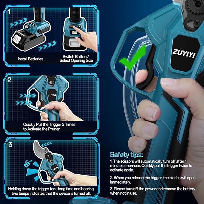 Cordless Electric Pruning Shears for Makita 18V Battery(NOT Included), 2" Cutting Diameter Brushless Power Pruner, LCD Display, 4 Levels Adjustable, Branches Cutter for Tree & Flower Trimming