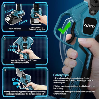 Cordless Electric Pruning Shears for Makita 18V Battery(NOT Included), 2" Cutting Diameter Brushless Power Pruner, LCD Display, 4 Levels Adjustable, Branches Cutter for Tree & Flower Trimming