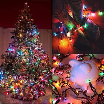 3 Sets Christmas Lights, 150 Count 33 FT Each Mini String Lights, Green Wire Fairy Lights, 120V UL Certified Connectable Xmas Tree Light for Holiday Winter Patio Party Outdoor Decoration, Multicolor