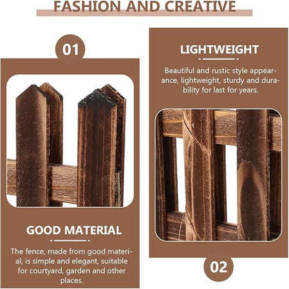 Carbonized Wooden Garden Fence Long High Outdoor Landscape Border Flexible Decorative Lawn Edging Pastoral Style for Flower Bed