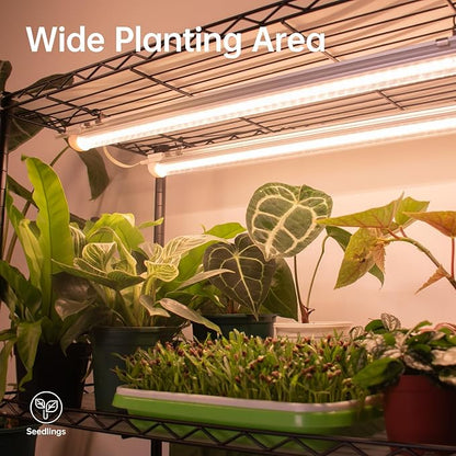 Bstrip 71" Indoor Greenhouse with Grow Light, 6-Tier DIY Plant Shelf with Adjustable Rack and Wheels, 8-Pack 192W Full Spectrum LED Plant Light for Indoor Plants, Seed Starting, (29.5" L x 13.8" W)