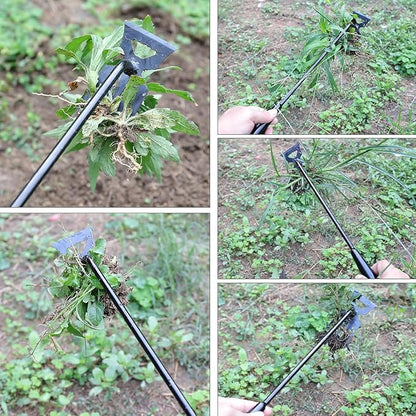 Weed Removal Tool, 2025 New Garden Weeding Tools Manganese Steel Hand Weeder Tool with Handle, 5 Teethes Dual Purpose Manual Weeders Tool Weed Pulling Tool for Garden (Black)