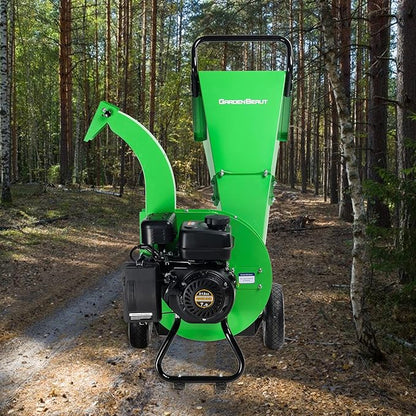 S1 Wood Chipper, 20: 1 High Reduction Ratio, 7 HP 212cc Heavy Duty Engine Gas Powered, 3" Max Wood Diameter Capacity, Robust Shredder Mulcher with Large Cutting Rotor