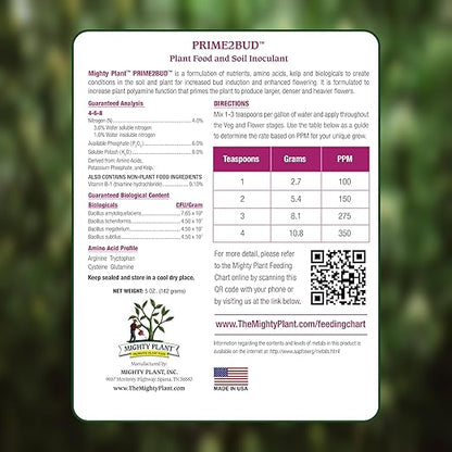 Flowering Bloom Booster Plant Enhancer – Arginine-Powered Growth Formula for Explosive Bloom & Fruit Set | Prime2Bud Ideal for Garden Flowers & Fruit-Bearing Vegetables (5, Ounces)