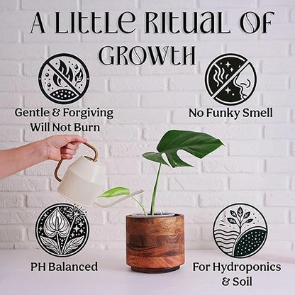 Organic Liquid Indoor Plant Food, Houseplant, Tropical & All-Purpose Indoor Plant Fertilizer, Organic Liquid Fertilizer 5-5-5 with Sea Kelp, 16oz Treats 110 Gallons