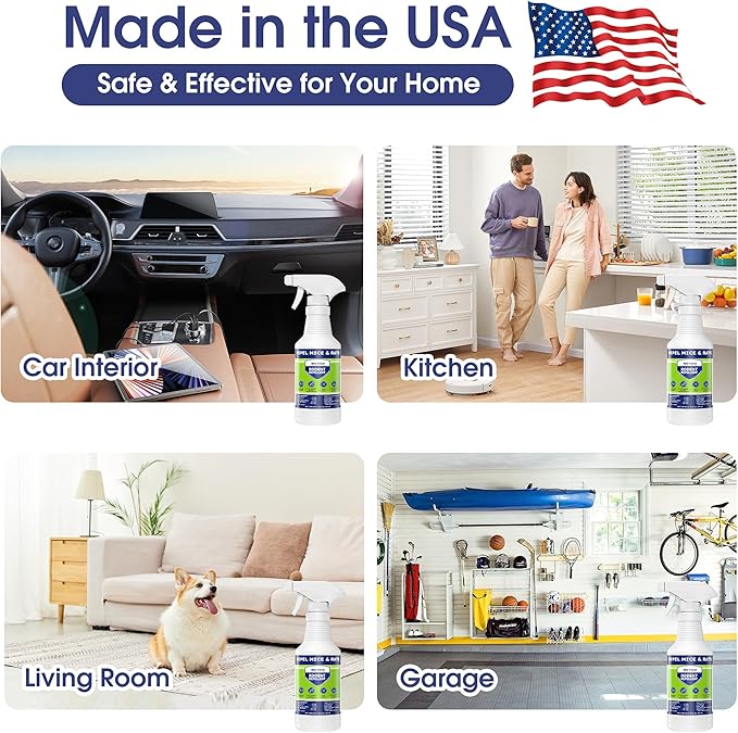 Rodent Repellent Spray, 16oz – Effective Natural Peppermint Formula Repel Mice, Rats, Squirrels, and Rodents. Safe for Indoor, Outdoor, and Car Engines. Safe for People and Pets.