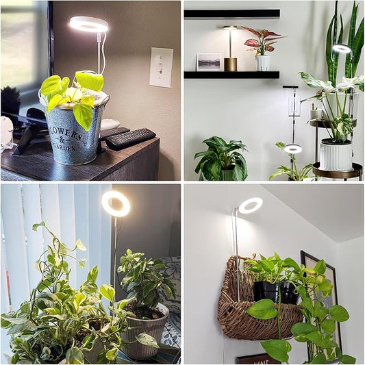 Grow Lights for Indoor Plants, Full Spectrum Plant Lights for Indoor Growing with with 3/9/12H Timer, 3 Color Modes, 10 Brightness, 6.5"-26" Height Adjustable Small Grow Light, 1 Pack(3.4in)