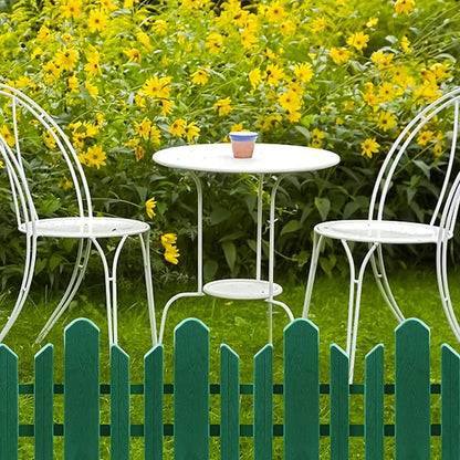 Sunnyglade 12 Pack Garden Edging Decorative Border Recycled Plastic Landscape Garden Fence Flexible No-Dig Spikes,Dark Green