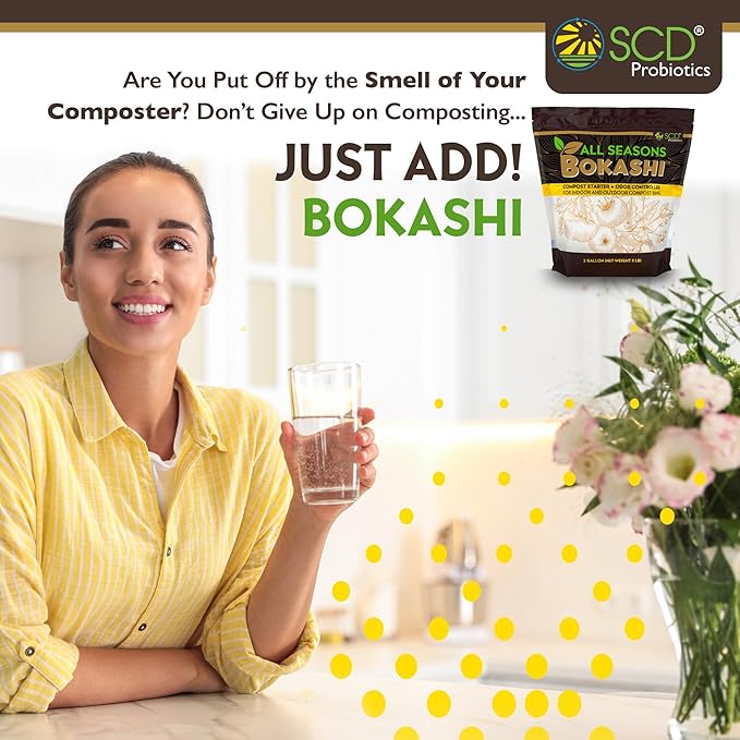 All Seasons Bokashi 5.5 lb Compost Starter - Dry Bokashi Bran for Kitchen Compost Bin, Composts Food, Garden and Pet Waste, Controls Bad Odors by SCD Probiotics