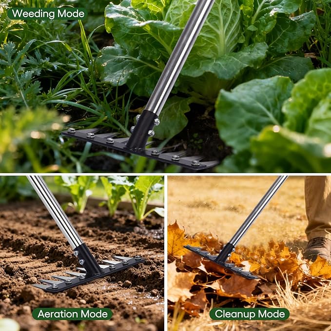 Stainless Steel Weeding Tool withSaw Blade - 4-Section Detachable Handlefor Effortless Gardening, YardWork & Weed Removal