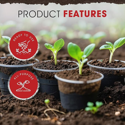 Michigan Peat 4-Pack Compost and Manure Blend, Garden Magic Mix w/Odor-Free Blend, 40 Lbs - Outdoor Lawn and Gardening Mixture with Nutrients and Minerals for Soil Potting and Planting