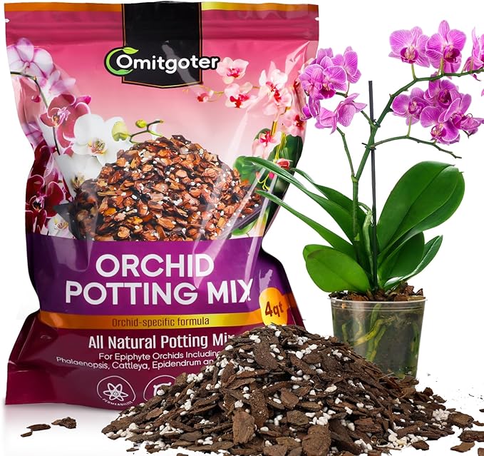 Organic Orchid Potting Mix 4qt, Mixture of Orchid Bark and Perlite, Specifically Formulated for Orchids