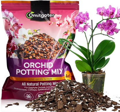 Organic Orchid Potting Mix 4qt, Mixture of Orchid Bark and Perlite, Specifically Formulated for Orchids
