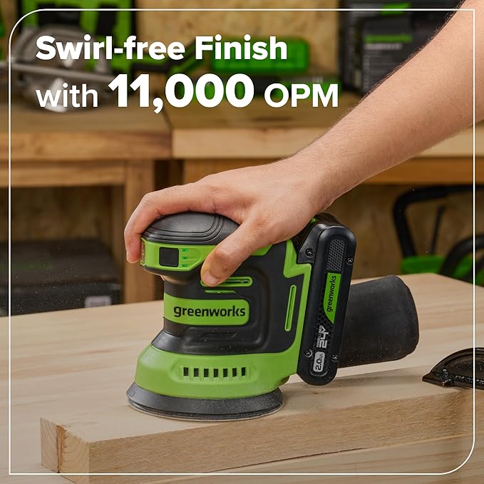 GREENWORKS 24V (8-TOOL) Combo (Drill, Impact Driver, Circular Saw, Reciprocating Saw, Jigsaw, Multi-Tool, Sander, Flashlight), 4.0Ah + (2) 2.0Ah (Power Bank) Batteries, (2) Cables, 65W Rapid Charger