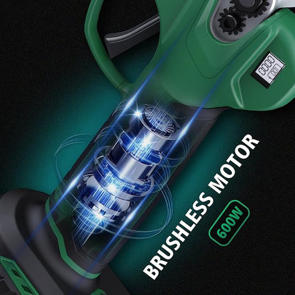 Cordless Electric Pruning Shears with 2×21V 2000mAh Batteries & LED Display, 1.2" Rechargeable Garden Pruning Shears for Thick Branches, Professional Landscaping Tools