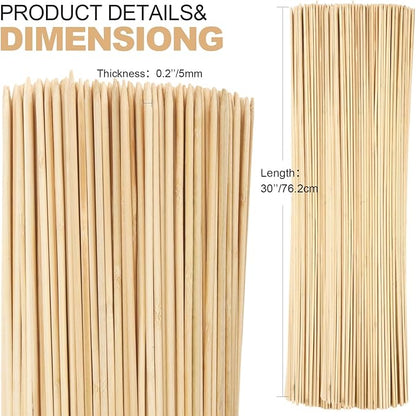 Suclain 700 Pcs 30" Long 5mm Thick Marshmallow Roasting Sticks, Smores Sticks Bamboo Skewers BBQ Kabob Grilling Barbecue Roasting Camping for Outdoor Fire Pits Campfires