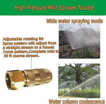 2Pcs High Pressure Misting Nozzle,Adjustable Spray Nozzle Tips for Backpack Sprayers,Farm Irrigation and Garden Irrigation Nozzle Replacement Kit