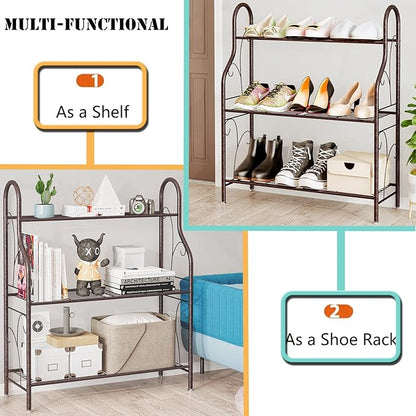 SORCEDAS Plant Stand Indoor Outdoor Plant Shelf 3 Tier Metal Corner Flower Stand Multiple Holder for Patio Garden Balcony Living Room, Bronze