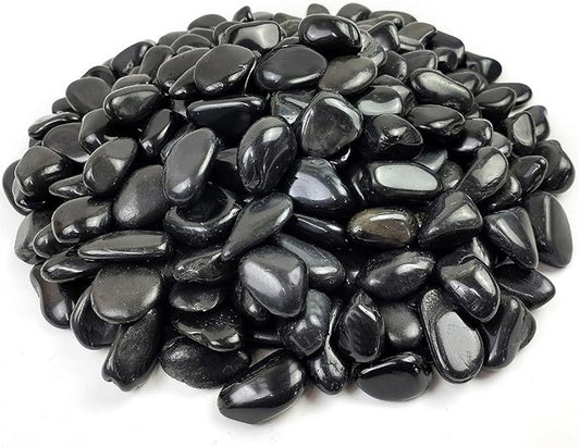 River Rocks for Landscaping, Natural Polished Pebbles for Indoor Plants, Small Decorative Black Stones for Vase Fish Tank Aquariums Landscaping Garden, 20lbs