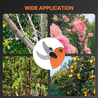 Electric Pruning Shears Cordless Pruner Shears Brushless 35mm Cutting Diameter with 2000mAh*2 Rechargeable Batteries for Garden Tree Pruner Branch