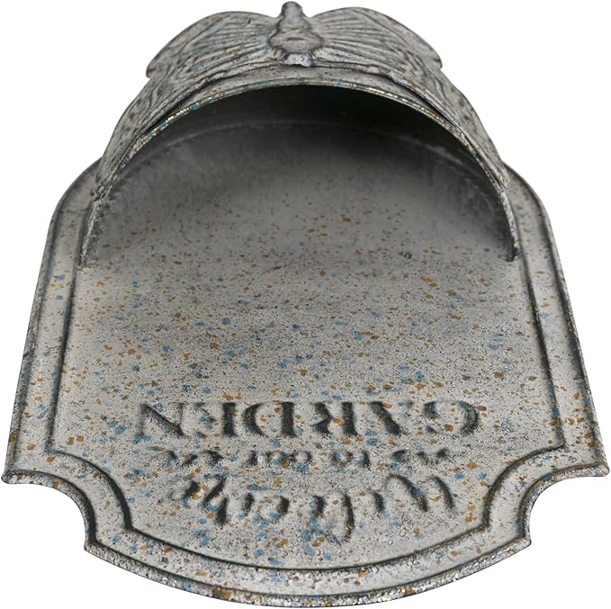 Rustic Metal Wall Planter with Butterfly Design, Welcome to Our Garden Hanging Flower Pot for Outdoor Indoor Decor, Vintage Galvanized Plant Holder for Patio, Porch, Garden