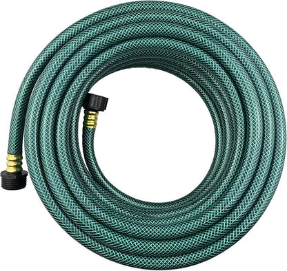 PVC Garden Hose 1/2 Inch, Flexible Water Hose with Male and Female Fittings, No Leaking, Heavy Duty, for Household, Outdoors, Lawns, Patio (50 FT, Green, Plastic Fittings)