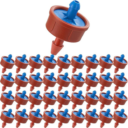 200Pcs 0.5 GPH Pressure Compensating Irrigation Spot Drippers,Constant Flow Barb Outlet Watering Dripper Emitters Heads Parts for 1/4 Inch Watering Tubing Line for Garden Pots Plant Irrigation Systems