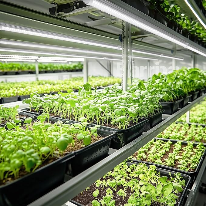 Barrina Grow Lights for Indoor Plants, 3FT 5000K Daylight White Full Spectrum Plant Lights, 180W(6 x 30W, 1000W Equivalent), T8 Grow Light Bulbs, LED Grow Light Strips, Linkable Design, 6-Pack