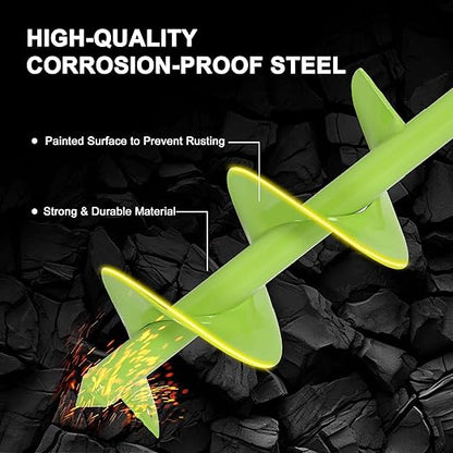 TCBWFY 2 Pack Garden Auger Drill Bit for Planting,3.5"x16" & 1.6"x16.5" Rapid Planter Bulb&Bedding Plant Auger,Earth Drill for 3/8" Hex Drive,Fence Post,Umbrella Hole Digger