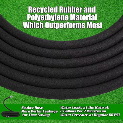 Cuckoo Soaker Hose 5/8" Diameter-Heavy Duty Rubber-Save 70% Water-Great for Garden Flower Beds. (25FT)