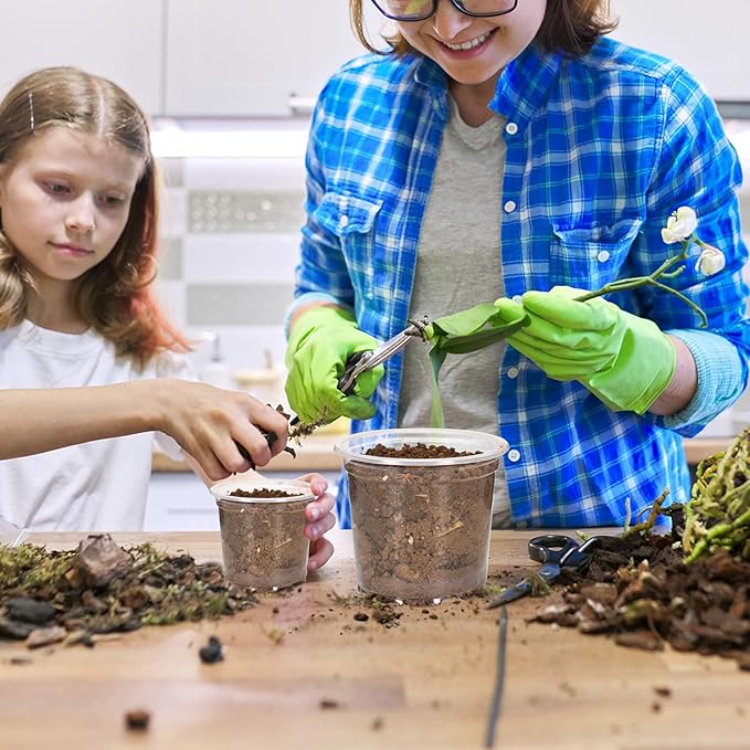 60 Pack 3.5/4/5 Inch Reinforced Clear Nursery Pots with Drainage Holes, Transparent Variety Pack Plastic Plant Pot Seed Starter Pots Flower Pots Come with 50pcs Plant Labels