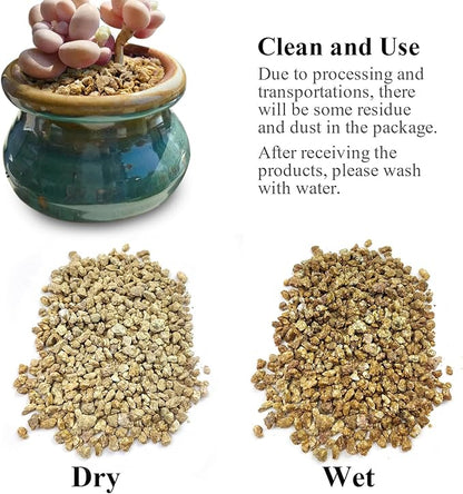 2 lbs Maifanitum Stones for Succulent,1/4 Inch Decorative Rocks for Indoor Plants, Bonsai, Soil Cover. Small Stone of Lightweight for Promote Soil Root Growth, Water Drainage and Plant Growth