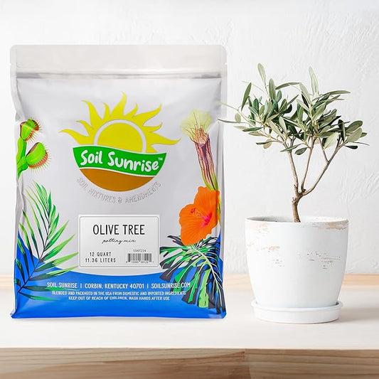 Soil Sunrise Olive Tree Potting Soil Mix (12 Quarts) for Planting, Repotting, and Growing Olive Bushes/Plants