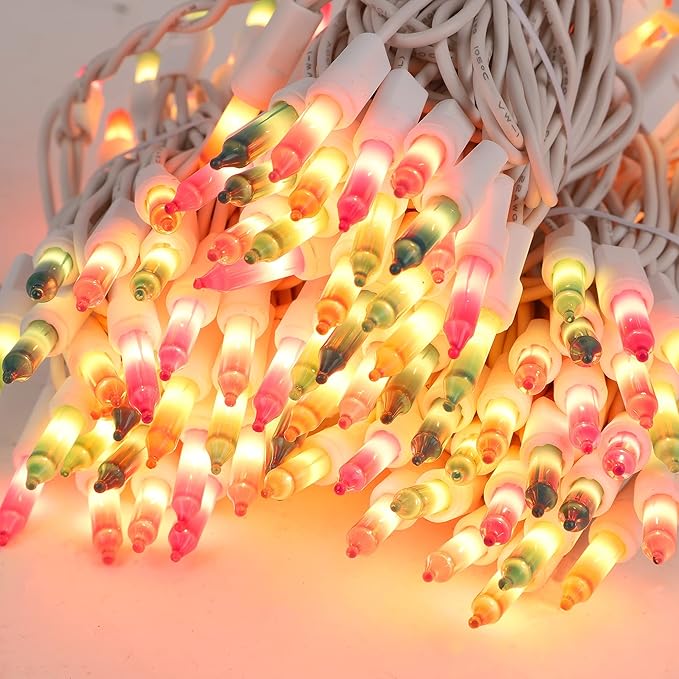 LJLNION 3 Sets Easter String Lights, 150 Count 30 FT Each White Wire Mini Pastel Fairy Lights, 120V UL Certified Connectable Xmas Lights for Garden Patio Holiday Party Outdoor Decoration, Multicolor