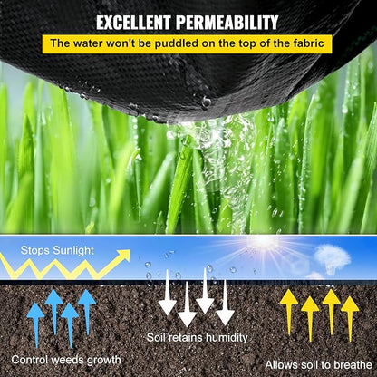 Happybuy 3FTx300FT Weed Barrier Landscape Fabric Heavy Duty 3.2OZ, Woven Weed Blocker Gardening Mat, Garden Weed Control Fabric, Geotextile Drainage Fabric, Driveway Fabric Landscaping Ground Cover