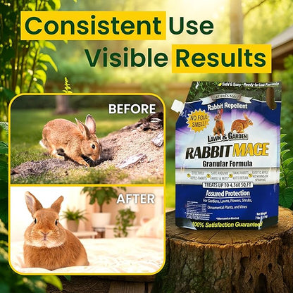Nature's Mace Rabbit Mace Granules, 7 Pounds, Rabbit Repellent Outdoor, Rabbit Deterrent for Garden, Yard, Repel Bunnies, Keep Rabbits Out, Safe to Use Around People, Pets, & Plants
