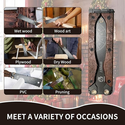 Folding Hand Saw | 6.5" Handle with 5.7" Blade | High-Carbon Steel (13/15 TPI) for Woodworking, Pruning, DIY, Japanese Saw, Lightweight Mini Saw, Portable Man's Gift