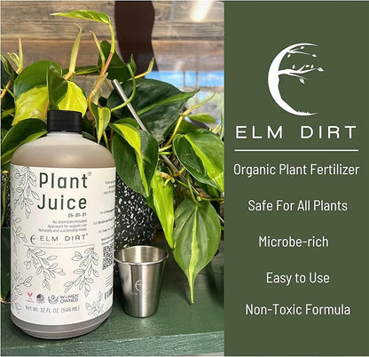 Elm Dirt Plant Juice Organic Fertilizer for All Purpose Plants - Plant Food Indoor House Plants | Liquid Plant Food Outdoor & Indoor Plant Fertilizer for Vegetables, Succulents & Hydroponics, 3Bottle
