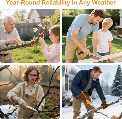 Folding Hand Saw for Tree Trimming, Gardening & Camping, Heavy Duty Pruning Saw for Branch Cutting, Outdoor Hiking Survival Tool, Compact and Lightweight Handsaw