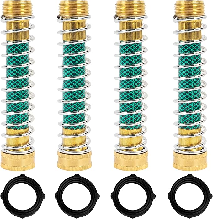 Hourleey Garden Hose Protector, Hose Extension Adapter with Coil Spring (4 PCS)