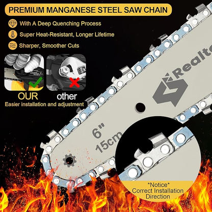 6 In Chainsaw Compatible with DeWalt Battery 20v - Mini Electric Cordless Brushless Chain Saw Handheld Compact Portable Mobile Small Trimming Pruning Chainsaw Set(Battery not Included)