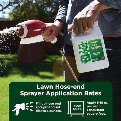 Simple Lawn Solutions - Liquid Iron Fertilizer Darker Green - Chelated Micronutrients - Concentrated Green Booster for Turf Grass, Indoor Plants and Outdoor Garden (32 Ounce)