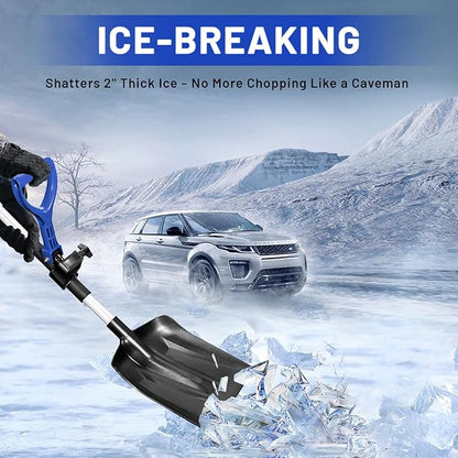 40" Foldable Snow Shovel with Dual D-Handle, No Tools Quick Assembly,Lightweight for Car Emergency, Camping & Easy Storage