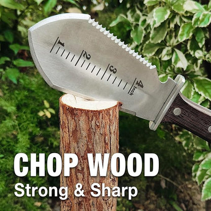 4-in-1 Hori Hori Garden Knife Heavy-Duty Small Gardening Trowel, for Quick Digging, Cutting, Weeding