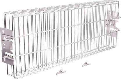 Stainless Steel Flat Rotisserie Grill Basket Large Size, Fits 1/2" or 3/8" Hexagon, 3/8" or 5/16" Square Spit Rod, If 3/4" Square Spit Rod MUST Use Together With DEWOSEN Rotisserie Forks
