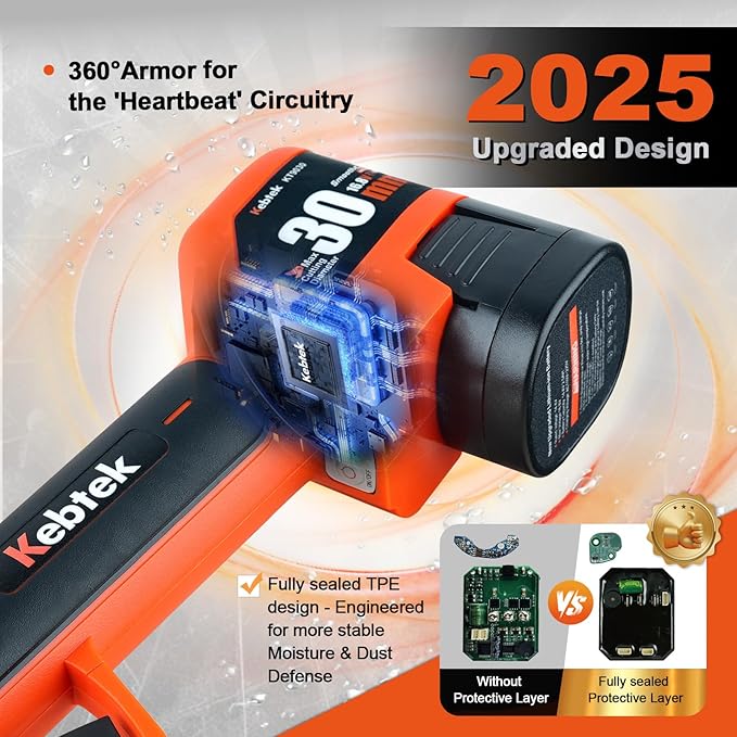 Kebtek Professional Electric Pruning Shears 2025 NEW, 16.8V 30mm Electric Pruner 2x2500mAh Batteries 8-10H Runtime Safety Switch, Pruning Shears Heavy Duty for Tree, Branch & Rose