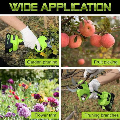 YOUGFIN Electric Pruning Shears 40mm (1.6 inch), Cordless Pruner Heavy Duty with LCD Display, 20V Power Scissors Brushless for Gardening, Battery Pruning Shears with SK5 Blades (2 * 2.0Ah)