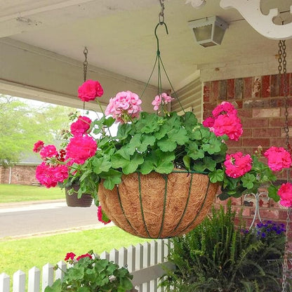 Halatool 4PCS 16 Inch Coconut Liners for Planters Round Hanging Basket Coco Liners 100% Natural Coco Fiber Liners for Flowers Vegetables Herbs