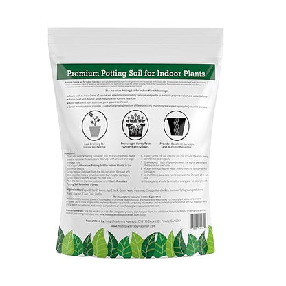 Organic Indoor Plant Soil – Enhanced Drainage & Optimal Nutrient Content for Healthy Roots & Fast Growth | Made in USA | Large 7.5L Bag