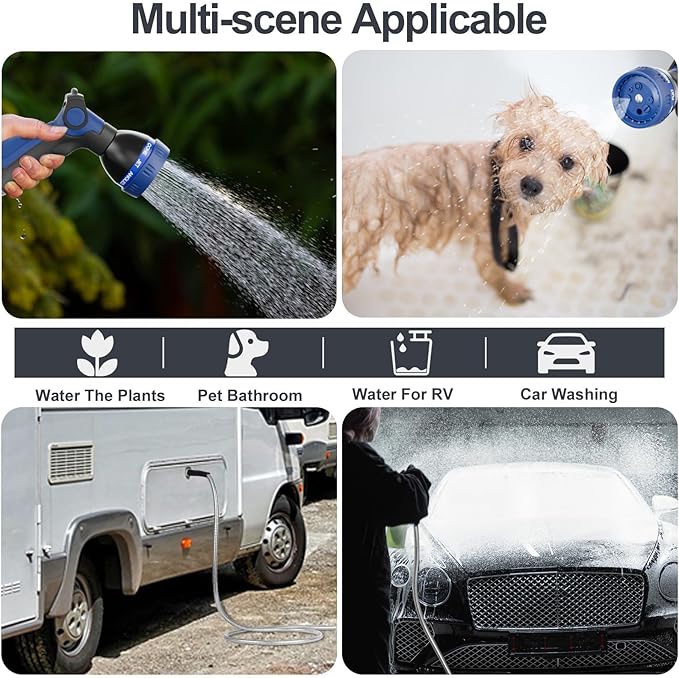 SPECILITE 1/2" 304 Stainless Steel Garden Hose, 150FT Water Pipe with Heavy Duty Metal Nozzle for Yard, Outdoor, Lawn - Flexible, Never Kink & Tangle, Puncture Resistant